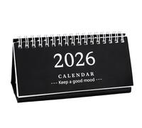 Agenda de bureau 2026 semainier pour année scolaire 2025/2026, de juillet 2025 à décembre 2026, long, noir, convient pour bureau, etc. 15 x 7,5 cm (noir)