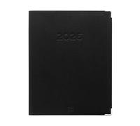 Agenda de bureau Color Pop 2026, PVC Fantasia, Fabrication française, 22,8 x 18 x 1 cm (NOIR)