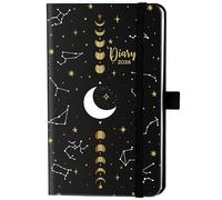 Agenda de poche 2025-2026 - Agenda semainier 2025-2026 A6, août 2025 à juillet 2026, samll 2025-2026, porte-stylo, 10 pages de notes, 16,1 x 9,6 cm - Phase de lune noire