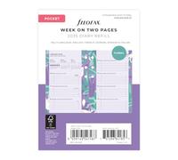 Agenda de poche 2025 avec motif floral - Semaine sur 2 pages