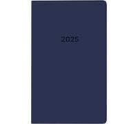 Agenda De Poche 2025, Calendrier Leporello Format 8,7 X 15,3 Cm, 1 Mois Sur 2 Pages, Agenda Avec Couverture Souple Bleue Et Carnet D'adresses