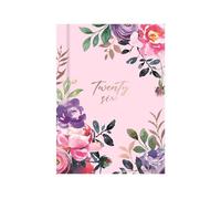 Agenda de poche 2026 A7 - Semainier - Motif floral rose - Couverture rigide - Léger et portable - Sac à main - Pour l'école, les voyages