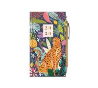 Agenda de poche 2026 fin semainier et stylo - Jungle Guépard tropical format portefeuille à couverture rigide - Carnet de notes léger et compact - Agenda de voyage pour étudiant