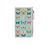 Agenda de poche 2026 fin semainier et stylo - Motif papillon menthe - Format portefeuille - Léger et compact - Agenda de voyage pour étudiant