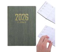 Agenda de poche 2026 pour portefeuille - Calendrier en papier de planification A7 - Agenda de cahier de 365 jours en anglais | Pour calendrier, objectifs, budget, notes travail école, étudiant