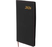 Agenda de Poche Hebdomadaire 2026, Carnet de Notes Noir, PVC Papier | Planificateur Compact pour Travail et Étude, Pages Lisses, Grosse Zone D’écriture, Style Minimaliste