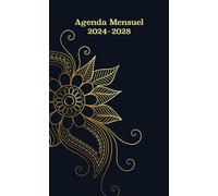 Agenda de poche mensuel 2024-2028: Planificateur mensuel 5 ans 60 mois, 1 mois sur 2 pages | Calendrier du 1er janvier 2024 au 31 décembre 2028 | Petit format A6 - Thème Mandala