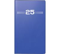 Agenda De Poche Modèle Mini Planificateur D 15 (2025), 2 Pages = 1 Mois, Format A6, Couverture En Plastique, Bleu