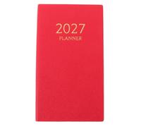 Agenda de Rendez-vous 2027 A6 de Poche avec Onglets Colorés | Couverture PU Papier Rouge, Navigation Rapide par Index Mensuel, pour Déplacements, Cours et Objectifs Quotidiens