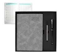 Agenda de travail 2026 - Avec couverture rigide - Organiseur de journal pour affaires, université, fitness, planification des repas, voyages, école, tâches de bureau et