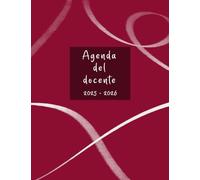 AGENDA DEL DOCENTE 2025-2026: Copertina rossa con striscia di gesso 19x25 cm