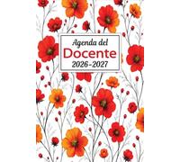 Agenda del Docente 2026-2027 A5: Pianificatore settimanale e mensile, Da Agosto 2026 a Luglio 2027, Registro del professore 26/27.