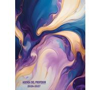 Agenda del profesor 2026-2027 A4: Planificador de clases semanal y mensual docente. Cuaderno profesorado Semana Vista. Libro para docentes. Idea de regalo para profesoras. Diseño de mármol