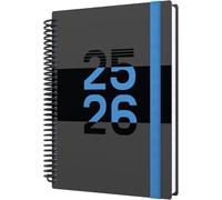 Agenda « Delta » 14 Mois Mi-Année Académique, Juillet 2025 À Août 2026 ¿ Fp51m.60-2526 ¿ Agenda Journalier De Rendez-Vous, Couverture À Spirales, Format A5, Bleu