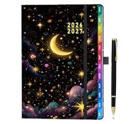 Agenda enseignant 26-27 A5+ (22 × 16,5 cm) - Agenda scolaire professionnel 2026-2027 avec planificateur journalier et hebdomadaire - Noir
