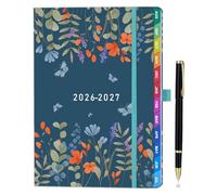 Agenda enseignant 26-27 A5+ (22 × 16,5 cm) - Agenda scolaire professionnel pour enseignants 2026-2027 avec planificateur journalier et hebdomadaire - Bleu