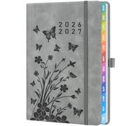 Agenda enseignant 26-27 A5+ (22 × 16,5 cm) - Agenda scolaire professionnel pour enseignants - Agenda journalier et hebdomadaire 2026-2027 pour l'enseignement et l'organisation - Gris