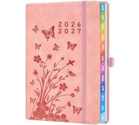 Agenda enseignant 26-27 A5+ (22 × 16,5 cm) - Agenda scolaire professionnel pour enseignants - Agenda journalier et hebdomadaire 2026-2027 pour l'enseignement et l'organisation - Rose