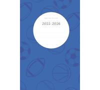 Agenda Escolar 2025-2026 | Semana Vista | De Septiembre a Julio | Diseño azul deporte