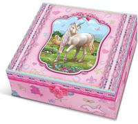 Agenda et accessoires magiques dans une charmante boîte avec étagères - Des licornes pour les petits rêveurs !