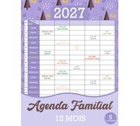 Agenda Familial 2027: Planificateur Mensuel 12 Mois avec 5 Colonnes