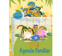 Agenda Familiar 2026 6 columna: Planificador familiar 2026 - organiza horarios, tareas y eventos de hasta 6 miembros fácilmente, Enero a Diciembre de 2026, tamaño A4- Amantes de las serpientes