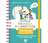 Agenda famille nombreuse Mémoniak, sept. 2024- déc. 2025, par colonne