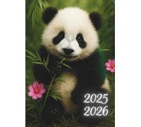 Agenda Fille: Panda Mignon | JOURNALIER, 1 jour par page | Format standard 12x17 cm | Primaire, Collège | pour Filles 7 ans 8 ans 9 ans 10 ans | Blanc ... 3eme | Enfant Ado Elève d'école élémentaire