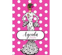 Agenda Flamenca 2026 - illustrArte: Con todos los eventos de flamenco en España, mes a mes. Ilustraciones exclusivas con arte, alegría y salero.: ... en blanco con lunares negros sobre fondo rosa