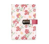 Agenda floral avec mot de passe avec serrure, carnet rechargeable A5, 224 pages, carnet en cuir synthétique, journal verrouillé par mot de passe pour femmes et adolescentes, journal secret floral pour