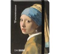 Agenda Haltadéfinition Art fille avec boucle d'oreille de perles mini 2026, 12 mois, quotidien avec crayon, fermeture avec élastique et signet cm 11 x 15 h + stylo à cliquer et signet