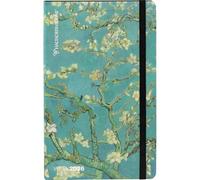 Agenda Haltadéfinition Arte - Branche d'amande fleurie - Large 2026, 12 mois, hebdomadaire week, fermeture avec élastique et signet, crayon inclus, 13 x 21 cm + stylo à clic et signet