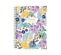 Agenda hebdomadaire 2024-2025 à double spirale 2025 avec couverture rigide et page datée pour bureau, école, 217 x 158 mm, hebdomadaire, mensuel