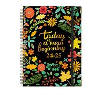 Agenda hebdomadaire 2024-2025 à double spirale 2025 avec couverture rigide et page datée pour bureau, école, 217 x 158 mm, hebdomadaire, mensuel
