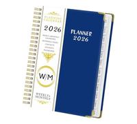 Agenda hebdomadaire 2026 à double spirale avec fermeture à bande élastique pour carnet de gestion des tâches