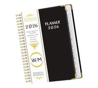 Agenda hebdomadaire 2026 à double spirale avec fermeture à bande élastique pour carnet de gestion des tâches