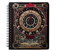 Agenda hebdomadaire 2026 à spirale daté en attendant la nuit, 22 x 18 cm, couverture rigide, design inspiré de la carte de tarot sorcière gothique, avec autocollants et marque-pages, planificateurs