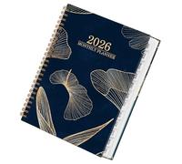 Agenda hebdomadaire 2026 | Cahier d'écriture lisse, grand | Dates du planificateur de calendrier floral - Pour l'enseignant universitaire de travail d'études de planification de e
