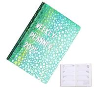 Agenda hebdomadaire journalier 2025 | Mini agenda à couverture rigide | Journal portable fin avec vues mensuelles et sections horaires | Idéal pour les réunions de travail, les rendez-vous, le suivi