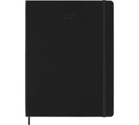 Agenda Hebdomadaire Moleskine 2027, Agenda de 12 Mois avec Espace pour Prendre des Notes, Couverture Rigide et Fermeture Élastique, Format XL 19x25 Cm, Noir