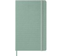 Agenda Hebdomadaire Moleskine 2027, Agenda de 12 Mois avec Espace pour Prendre des Notes, Couverture Rigide et Fermeture Élastique, Format Large 13x21 Cm, Couleur Vert Sauge
