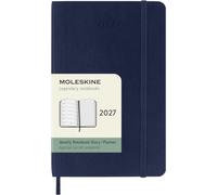 Agenda Hebdomadaire Moleskine 2027, Agenda de 12 Mois avec Espace pour Prendre des Notes, Couverture Souple et Fermeture Élastique, Format Pocket 9x14 Cm, Couleur Bleu Saphir