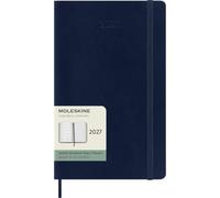 Agenda Hebdomadaire Moleskine 2027, Agenda de 12 Mois avec Espace pour Prendre des Notes, Couverture Souple et Fermeture Élastique, Grand Format 13x21cm, Couleur Bleu Saphir