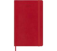 Agenda Hebdomadaire Moleskine 2027, Agenda de 12 Mois avec Espace pour Prendre des Notes, Couverture Souple et Fermeture Élastique, Format Large 13x21 Cm, Rouge Écarlate