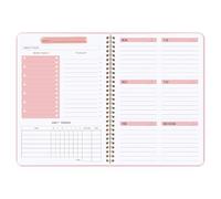 Agenda hebdomadaire non daté avec suivi des habitudes et liste de choses à faire 14,5 x 20,3 cm