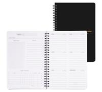 Agenda Hebdomadaire Non Daté Format A5, Daily Weekly Planner Semaine, Spirale Planificateur de 52 Semaines, Couverture Rigide Planificateur Hebdomadaire, Bloc Liste Tâches Carnet Notes 14 x 21cm