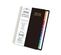 Agenda hebdomadaire professionnel 2026 144 pages datées à double spirale de janvier à décembre Gestion du temps