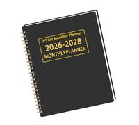 Agenda hebdomadaire quotidien 2026-2028 36 mois, double bobine, planificateur académique pour les priorités quotidiennes de l'emploi du temps, gestion des plans, hebdomadaire