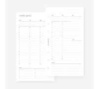 Agenda hebdomadaire vertical non daté avec minuteur horaire sur deux pages pour agenda Filofax Personal, LV MM recharge 6 trous 3,75 x 6,75