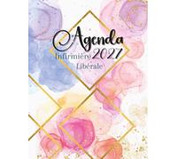 Agenda Infirmière Libérale: 2 JOURS par PAGE, Planificateur de tournée de 5h à 22h, grand format, toutes les 30min, +RDV patients +km +CA +bilan comptable